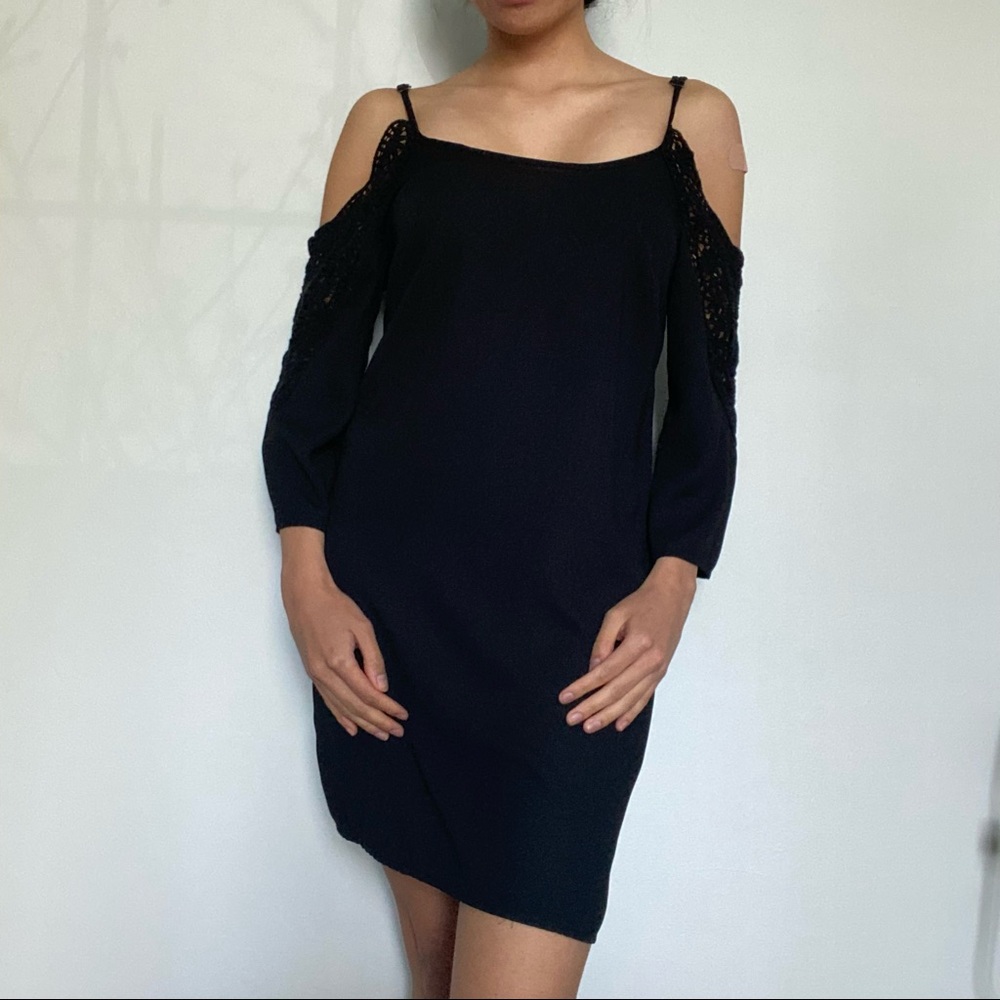 xhilaration Black Cold Shoulder Dress